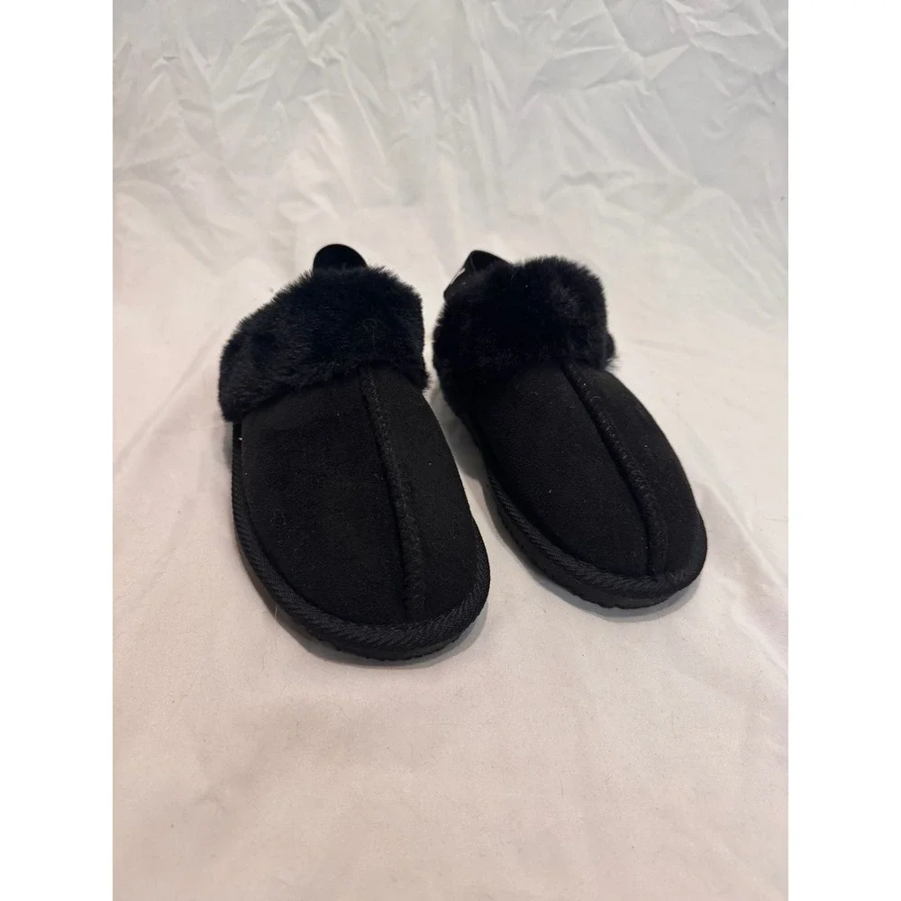 Nicole Miller - Slippers Faux Fur Elastic Strap NMNY - Black -‎ 10 - Kids